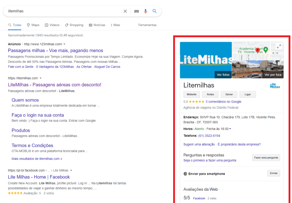 google meu negócio turismo